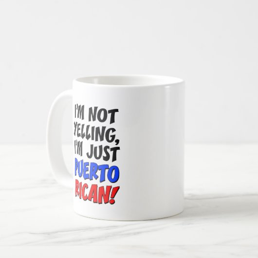 私はで私ですプエルトリコのおもしろマグカップ叫びません コーヒーマグカップ (正面左)