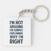 私はで私説明しています論争しません キーホルダー (裏面)