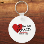 私はとても愛されているジョン3:16キーチェーン キーホルダー (正面)