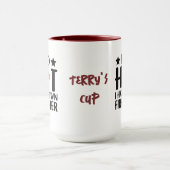 私はとても暑い、私は自分の….. |消防おもしろい士 マグカップ (中央)