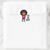 私はとても頭が切れるです! 女の子のステッカー スクエアシール (バッグ)