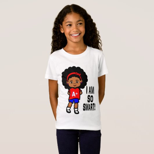 私はとても頭が切れるです! 女の子のTシャツ Tシャツ (正面フル)