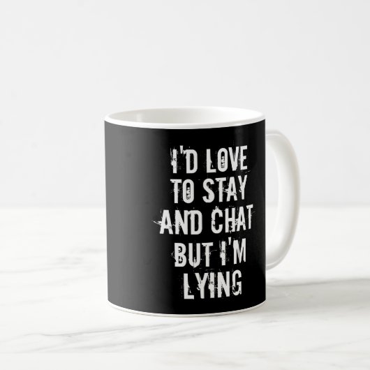 私はとどまり、雑談したいと思いますが、あるマグです コーヒーマグカップ (正面右)
