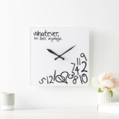 私はともかく遅れている スクエア壁時計 (ホーム)