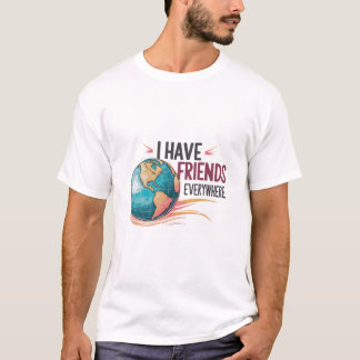 私はどこでも友達がいる Tシャツ