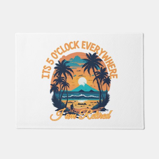 私はどこにいても5時退職した ドアマット (正面)