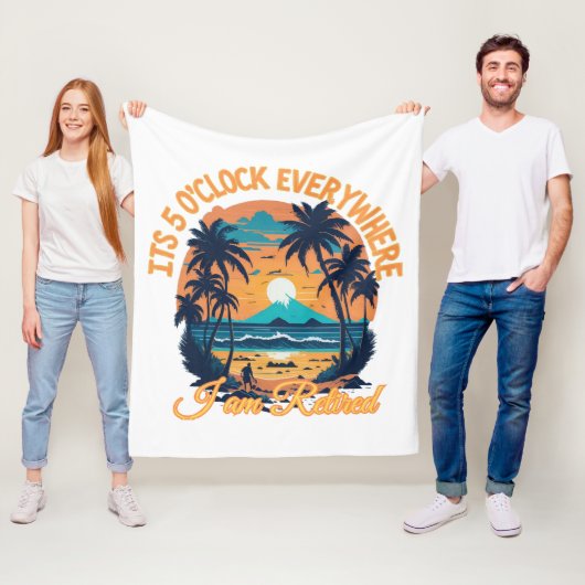 私はどこにいても5時退職した フリースブランケット (インサイチュ)