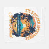 私はどこにいても5時退職した フリースブランケット (正面(横))