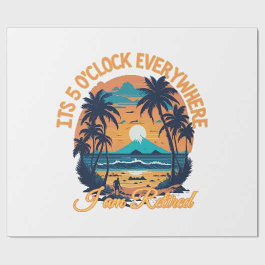 私はどこにいても5時退職した ラッピングペーパー (フラット)