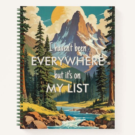 私はどこにでもいないレトロワンダーラストトラベル ノートブック (正面)