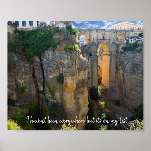 私はどこにも行ったことがないが、リストに載っている ポスター (正面)