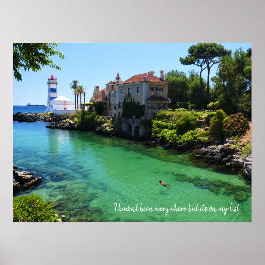 私はどこにも行ったことがないが、リストに載っている ポスター (正面)