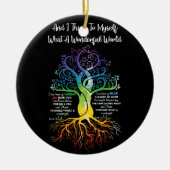 私はど考えんな素晴らしい世界のヒッピーを思い浮かべる セラミックオーナメント (正面)