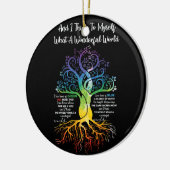 私はど考えんな素晴らしい世界のヒッピーを思い浮かべる セラミックオーナメント (左)