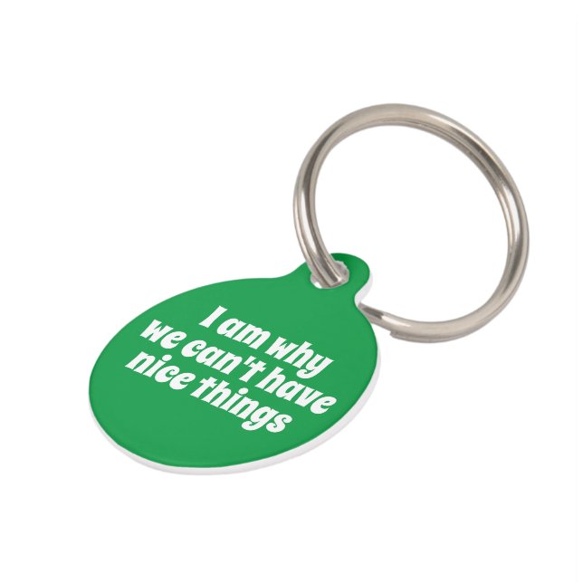 私はなぜ私たちは良いものを持つことができないパーソナライズされたか ペット　ネームタグ (側面)