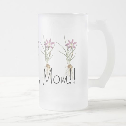私はのお母さん愛します! かわいい花の芸術のマグ フロストグラスビールジョッキ (右)
