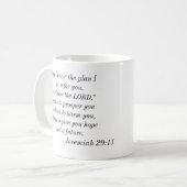 私はのために私があなたのために持っている計画を知っています、"tを…宣言します コーヒーマグカップ (正面左)