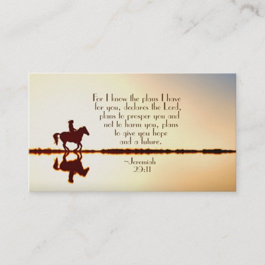 私はのためのジェレミアの29:11私が持っている計画、馬を知っています 名刺 (正面)