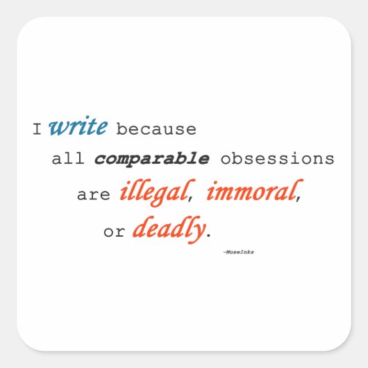 私はので…書きます スクエアシール (正面)