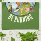 私はのキツネ&バ走ダーガーウッドランドレースになりたい キッチンタオル (折り畳み)