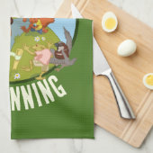 私はのキツネ&バ走ダーガーウッドランドレースになりたい キッチンタオル (四つ折り)