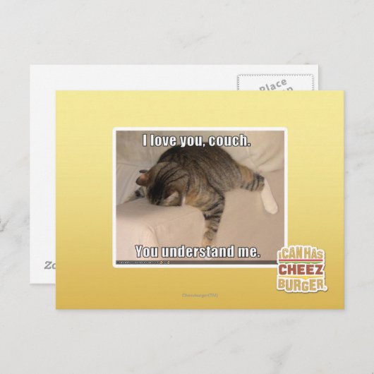 私はのソファ愛します ポストカード (正面/裏面)