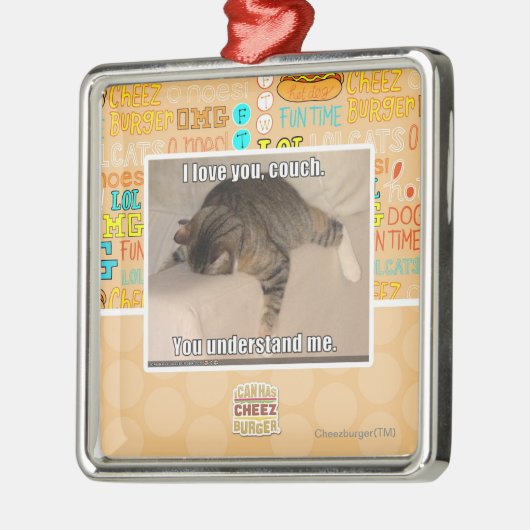 私はのソファ愛します メタルオーナメント (左)