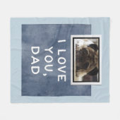 私はのパパの濃紺のカスタムな写真毛布愛します フリースブランケット (正面(横))