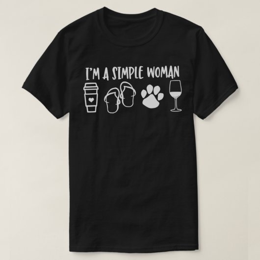 私はの女性コーシンプルヒービーチサンダル犬ワイン  Tシャツ (デザイン正面)