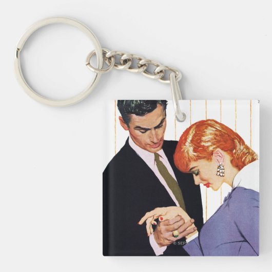 私はのGirlママ愛します キーホルダー (正面)