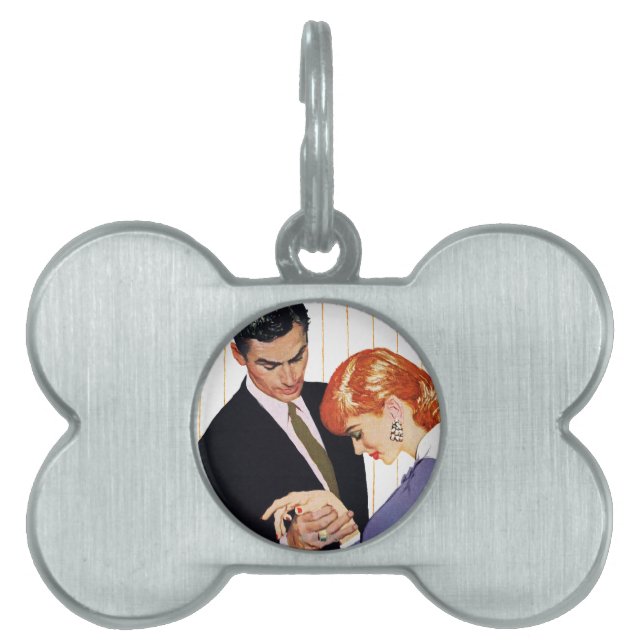 私はのGirlママ愛します ペットネームタグ (正面)