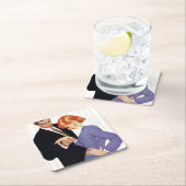 私はのGirl 2ママ愛します スクエアペーパーコースター (インサイチュ)