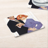 私はのGirl 2ママ愛します スクエアペーパーコースター (アングル)