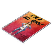 私ははえの女の子のアフリカ系アメリカ人の女性赤いカバーです ノートブック (左側)