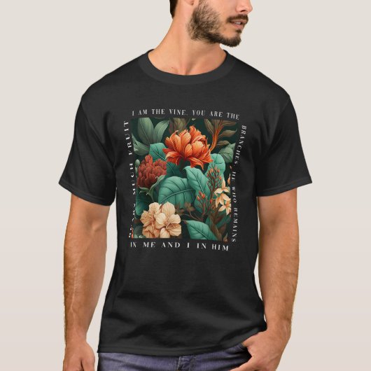 私はぶどうの木、あなたたちは枝 聖書 Tシャツ (正面)