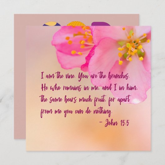 私はぶどうの木、あなたは枝である。わたしはあなたなしでは生きることができない。 (正面/裏面)