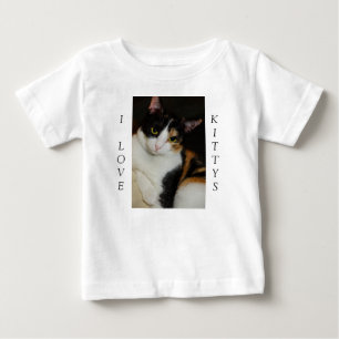 私はぶら下がったキティのまわりにズが大好き ベビーTシャツ