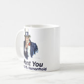 私はほしいと思います: 槍に私の痔 コーヒーマグカップ (正面左)