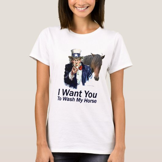 私はほしいと思います: 私の馬を洗浄するため Tシャツ (正面)