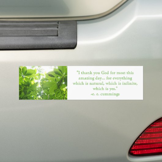 私はほとんどのこの驚かせることのために神を- e.e.のcummings感謝していしています バンパーステッカー (車上)