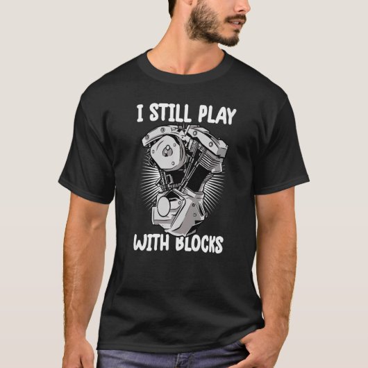 私はまだブ遊ロック付き整備士モーターエンジン Tシャツ (正面)