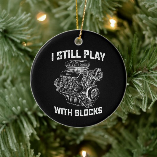 私はまだブ遊ロック車の整備士と セラミックオーナメント (ツリー)