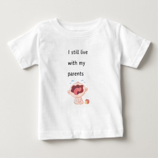 私はまだ両親と暮らしている ベビーTシャツ (正面)