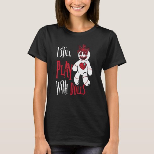 私はまだ人形遊とブードゥー人形のハロウィン Tシャツ (正面)
