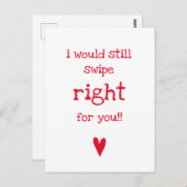 私はまだ右にスワイプおもしろい- Valentine's Day ポストカード (正面/裏面)