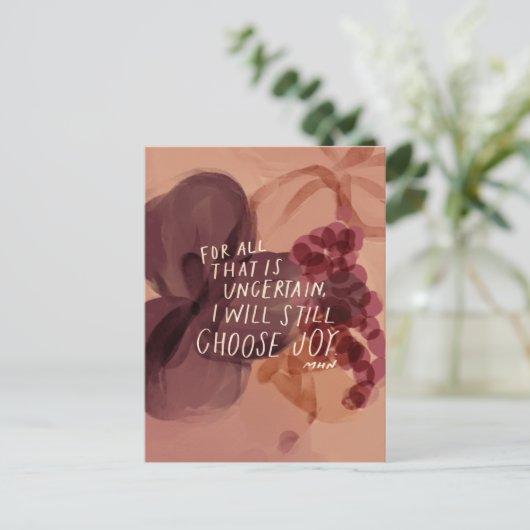 私はまだ喜びを選ぶ – ギフト感動的 ポストカード (スタンド正面)