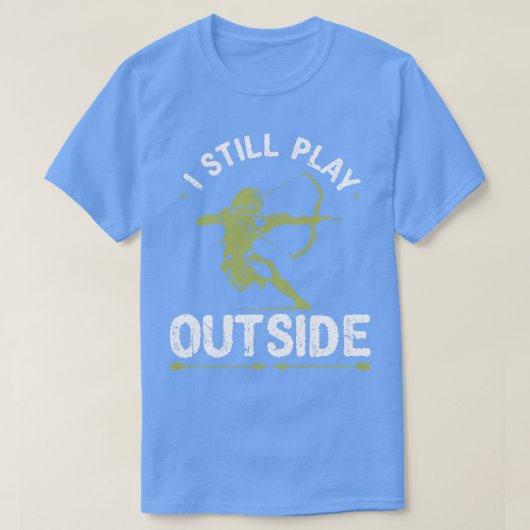 私はまだ外遊弓狩りアーチェリー Tシャツ (デザイン正面)