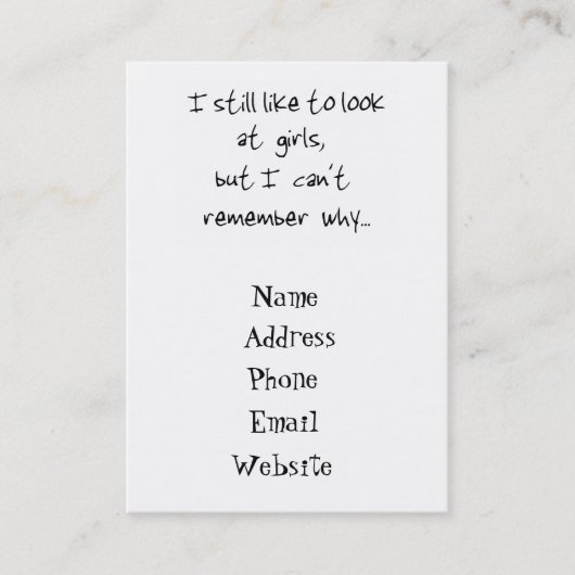 私はまだ女の子ビジネスカードを見るのを好みます 名刺 (正面)