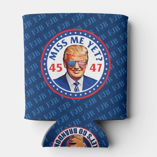 私はまだ恋しく思プロのトランプ2024アンチバイデン氏 缶クーラー (裏面)