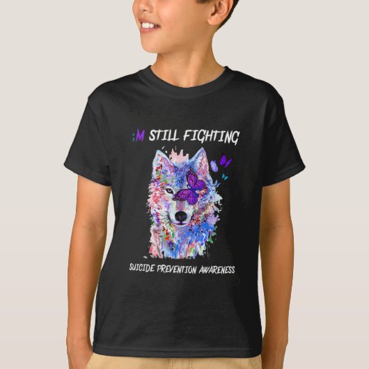 私はまだ戦っているセミコロン翼の自殺を防ぐ Tシャツ (正面)